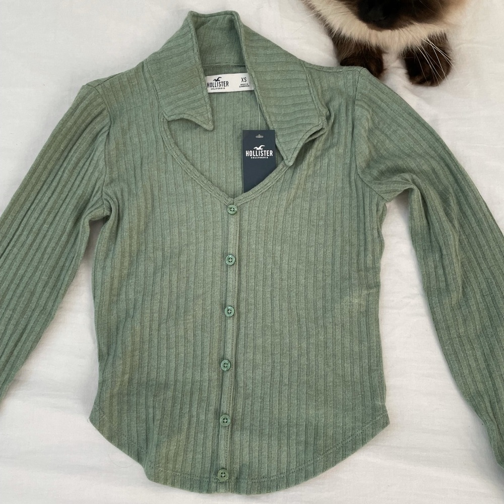 Hollister long sleeve collar shirt, brand new with tags